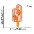 Écusson brodé de glace à la fraise rose mignonne avec dimensions pour vêtements - Style Glace 4#