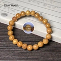 Armband aus goldenem Sandelholz 8mm runde Holzperlen für Damen und Herren - 08mm*22 Perlen/Einlagig