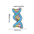 Blue DNA double helix enamel pin with dimensions showing 28mm height and 2.4g weight - DNA Helix Style (XZ1265)