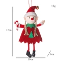 Weihnachtself Puppe Anhänger in Rot und Grün mit Maßen 17cm x 10cm x 4cm - Weiblicher Elfen-Stil Mit Zuckerstange
