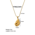 Collana con ciondolo a conchiglia dorata con catena a serpente e dimensioni - Collana con Ciondolo Conchiglia(YYN023441)