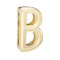 Polished golden 10mm metal letter B charm for DIY slider bracelets and jewelry - 10mm Full Drill Letter / Letter B