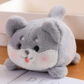 Plush pull-string puppy doll in grey and white with cute pink blush details - Husky 11cm
