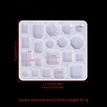 DIY silicone mold for geometric diamond pendants with multiple shapes and hanging holes - Square Diamond Mold-ED#201
