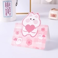 Pink cartoon bunny folding greeting card with cute heart 3D die-cut design - Bear with Heart