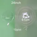 Transparent 24 inch Bobo balloon showing flat size versus inflated 61cm diameter - 24 Inch Bobo Balloon / Clear