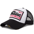 Casquette trucker rétro noir et blanc avec patch brodé et filet arrière respirant - Réglable / Noir