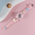 Pink cartoon quartz watch for kids with 3D rainbow unicorn and soft silicone strap - Unicorn 4 / Pink