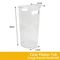 Large circular transparent acrylic flower bucket with convenient side handles for hydration - Transparent Bucket (large Round Portable); Flower Bucket