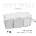 Minimalist Fog Grey Prism Pencil Case with large capacity and portable handle strap - Fog Grey