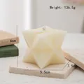 Modern white star-shaped geometric pillar candle 136.5g for home decor and gifts - Geometric Polyhedral Star(56) / Cream White