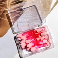 Disposable double-headed pink sponge eyeshadow brush set with red clear handles in a box - 6.5cm Pink Handle Pink Sponge - 25 Pcs Box