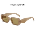 Retro square frame women's sunglasses with matte brown finish and tinted brown lenses - Brown Frame Brown Lens
