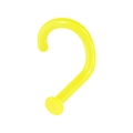 L-shaped yellow acrylic nose stud with a round base for body piercing jewelry - Yellow 1x6.5x2mm