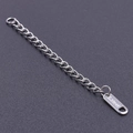 5cm silver-toned stainless steel extension chain with engraved S.Steel tag for DIY jewelry - S1650 Oval Tag / Silver