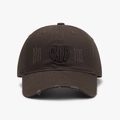 Distressed dark brown cotton baseball cap with 3D embroidery for men and women - Dark Coffee