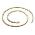 Collier chic chaîne serpent plate plaqué or avec fermoir mousqueton et extension - 4mm Large - 450mm Long (KN197024-Z)