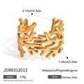 Maßangaben für den goldenen Ast-Ring aus Edelstahl mit einer Höhe von 1,48 cm - Einstellbar Offen / Gold