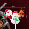 Christmas cake toppers with Santa, Snowman, and Reindeer motifs, 7.8cm by 5cm size - Soft Rubber Snowman Santa Reindeer
