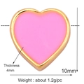 Macro detail of a 10mm pink heart pendant with gold edges and dimensions 10x4mm - Heart-Pink