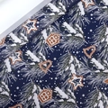 Waterproof dark blue Christmas kraft wrapping paper with winter gingerbread snowflake patterns - Christmas Series-Snow House / 43*300CM