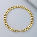Collar de cadena cubana dorada pulida con cierre de mosquetón para hombre en acero - Cierre de Langosta (Ancho de 13mm) / 45cm / Dorado