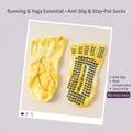 Chaussettes de yoga tie-dye jaune à cinq doigts avec picots antidérapants en silicone - 36-42 / Jaune Ambre