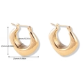 Detailed size specifications for gold chunky hoop earrings showing 25mm height and width - Oval Heart