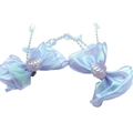 Mermaid style purple silk bow hair clips with pearls and shell charm fringe tassels - Lavender Purple Hair Clips And Forehead Chain Combination