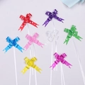 Pull bow gift ribbons in multi-color plastic with white star patterns and tying strings - Yellow With Stars