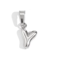 Polished silver stainless steel letter Y bubble pendant for DIY jewelry design - Steel-Y