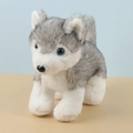 Süßer Husky-Plüschtier in Grau und Weiß mit realistischen blauen Kunststoffaugen - Grau Stehend / 23*18cm