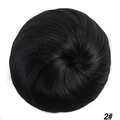 Postiche chignon en cheveux synthétiques avec cordon couleur 2 noir pour femmes - Noir Corbeau (2#)