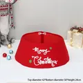 Rote Weihnachtsbaumschürze mit Merry Christmas Stickerei und grünen Pailletten - Frohe Weihnachten Bestickt - Klein (T1230138) / Klein (42x56x24cm)