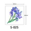 3D colorful purple crocus flower tattoo sticker S-025, 60x60mm floral body art - Purple Saffron Style (S-025)