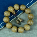 Grünes Sandelholz-Gebetsarmband mit 12 großen Holzperlen und Flaschenkürbis - Kürbis Stil / 20mm x 12 Stk