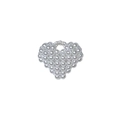 Bague faite main en perles tissées avec un grand cœur blanc sur un fond blanc épuré - Design de Cœur (jz-Bague Large en Perles Exagérée)