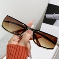 Lunettes de soleil steampunk vintage avec monture en métal et verres dégradés marron - Monture Gunmetal Verres Thé Dégradé