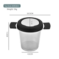 304 stainless steel tea infuser with black silicone ring, model ER02B-5, weight 54g - Silicone Handle Tea Strainer (YR2123-7)