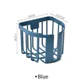 Blue wall-mounted corner tissue basket with drainage holes in a 14x13.5x11cm size - Blue