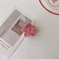 Chic pink floral hair claw clip with matte finish for women's elegant hairstyle - Pink Matte Flower(FJ269)