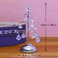Luminous crystal spiral Christmas tree lamp with silver frame and top star ornament - Small / Silver White Light