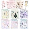 Détail de lot de 8 planches d'autocollants cartoon pour filles aux thèmes variés - Série Tenue de Fille (8 Feuilles)
