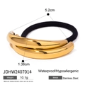 Poliertes Haargummi aus goldenem Edelstahl mit elastischem Band und wasserfestem Finish - Gold Edelstahl Haargummi / 1 Stück