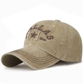Vintage washed khaki baseball cap with Dallas 1941 embroidery and star patch - Adjustable / Beige
