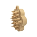 Silicone scalp massager hair brush in khaki beige with soft flexible massage bristles - Orange
