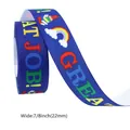 7/8 Zoll dunkelblaues Great Job Band mit Regenbogen für Schulgeschenke und Basteln - Nr. 3 Marineblau GREAT JOB Regenbogen Buch / Größe 5