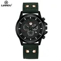 Orologio sportivo da uomo al quarzo con cassa nera opaca, cinturino verde e calendario - Verde