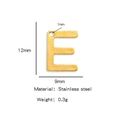 Golden brushed stainless steel letter E charm pendant for DIY necklace and bracelet - Letter E
