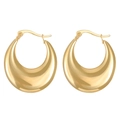 Polished gold crescent drop earrings with minimalist metallic texture and elegant finish - Gold Crescent Teardrop (N-463)